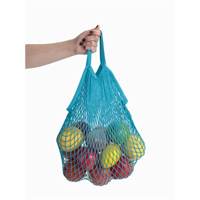 Сумка-авоська плетёная, клетка 1.5 см, бирюзовая