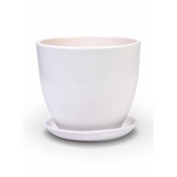 Горшок для цветов «Колор гейм», керамический, с поддоном, 5.9 л, белый