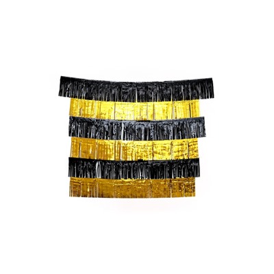 Занавес для фотозоны чёрно-золотой, полоса 152×25 см