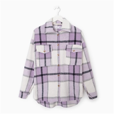 Рубашка женская утепленная MIST, размер 48, лиловая