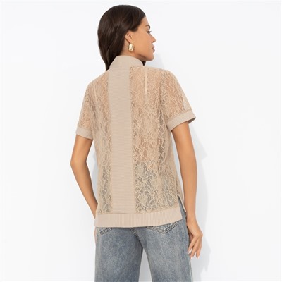 Футболка с кружевом, Фирменное приветствие (капучино)