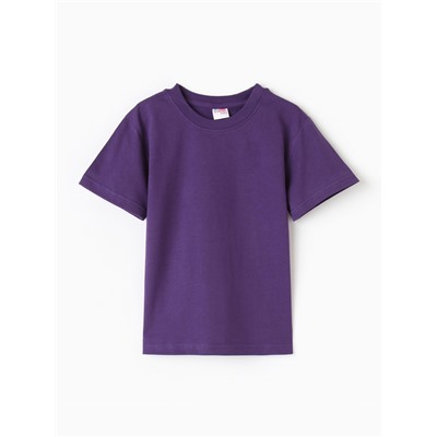 Футболка для девочки однотонная ATA kids, фиолетовая, рост 110 см