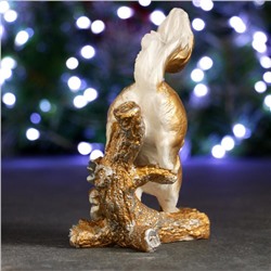 Фигурка полистоун «Белка на ветке», под золото, 7×13×16 см