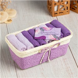 Набор махровых декоративных салфеток Этель Beautiful, 30×30 см - 8 шт., сиреневый, 100% хлопок