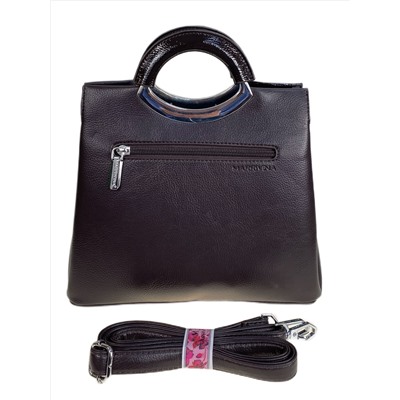 Женская сумка из искусственной кожи, цвет шоколадно-черный