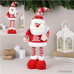 Новогоднее украшение Дед мороз на телескопических ножках 40 см / NA112 /уп 60/