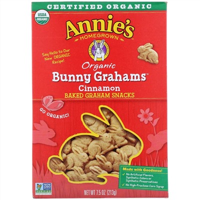 Annie's Homegrown, Organic Bunny Grahams, Cinnamon, 7.5 oz (213 g)