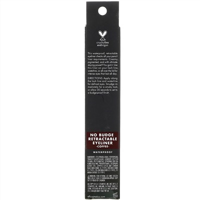 E.L.F., No Budge Retractable Eyeliner, Waterproof, Coffee, 0.006 oz (0.18 g)