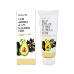 LEBELAGE - ПЕНКА ДЛЯ УМЫВАНИЯ С ЭКСТРАКТОМ АВОКАДО И ОЛИВЫ FRUIT AVOCADO & OLIVE CLEANSING FOAM, 100 ML