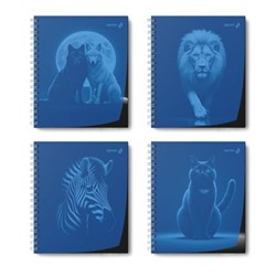 Тетрадь  48л  клетка на спирали пластик. обложка, ч/б запечат. титульн.лист "В мире животных" синяя 01547(Т208) SVETOCH