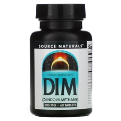 Source Naturals, DIM (дииндолинметан), 200 мг, 60 таблеток