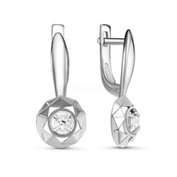 Серьги из серебра с кристаллами Сваровски родированные 925 пробы С-3680рс800