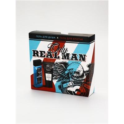 УЦЕНКА HARD LINE, набор Only Real Man, гель для душа, 250 мл и гель для бритья, 110 мл