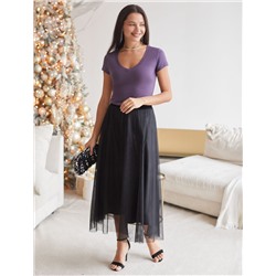 Футболка из плотного трикотажа с плетением риб 1*1