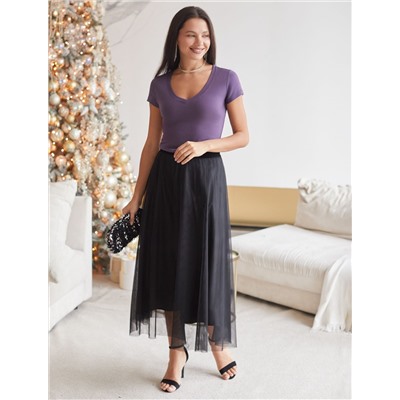 Футболка из плотного трикотажа с плетением риб 1*1