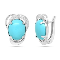 Серьги из серебра бирюза пресс., СПН4010