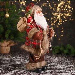 Дед Мороз под ёлку «Зимнее волшебство. Новогодняя игрушка в с фонариком и веточками», 45 см