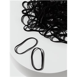 Силиконовые резинки для волос, набор - 680 (± 30) шт., d=2 см, 50 г, чёрная