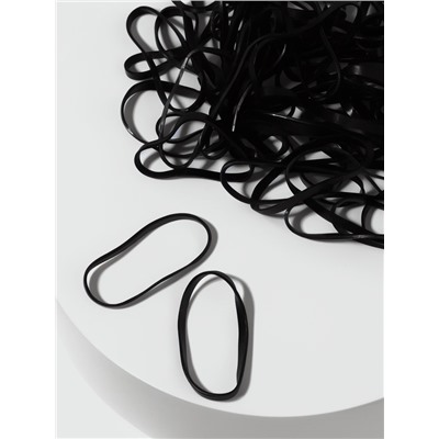 Силиконовые резинки для волос, набор - 680 (± 30) шт., d=2 см, 50 г, чёрная