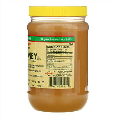 Y.S. Eco Bee Farms, Сырой мед, класса A (США), 623 г
