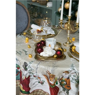Скатерть новогодняя «Этель» Winter holidays d=150 см ±3 см с ГМВО, 100% хлопок, саржа 190 г/м²