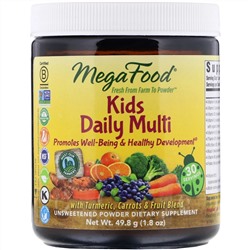 MegaFood, добавка с мультивитаминами и микроэлементами для детей, порошок, без сахара, 49,8 г (1,8 унции)