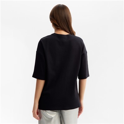 Футболка женская MIST Basic, чёрная, размер 48-50