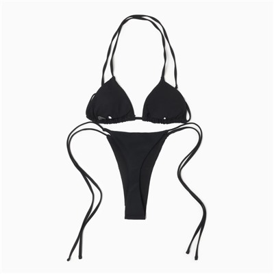 Купальник раздельный бикини на завязках женский MINAKU. чёрный размер 42