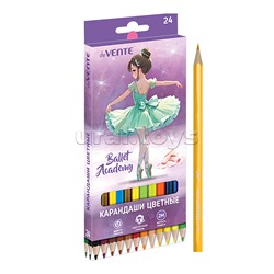 Карандаши цветные 24 цв. "Ballet Academy" 2М, диаметр грифеля 2,8 мм, шестигранные, в картонной коробке