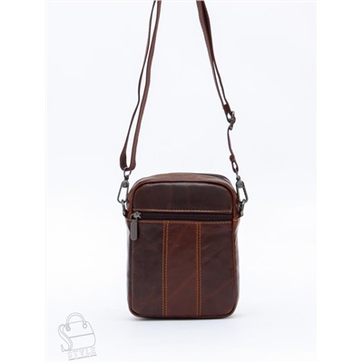 Сумка мужская кожаная 8612S brown Fuzhiniao в Новосибирске