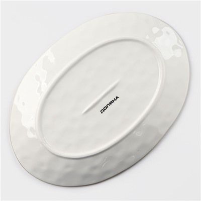 Блюдо Доляна «Космос», 31.5×22 см, овальное, фарфор, белое, красное