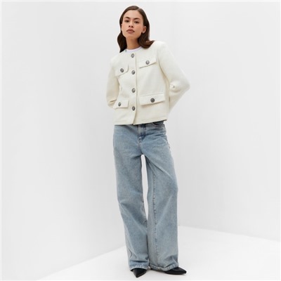 Жакет женский твидовый MIST, размер 44, молочный