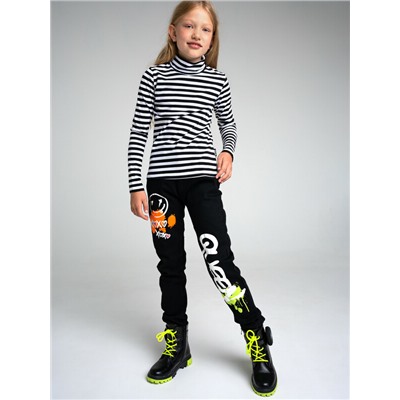 Джинсы-джоггеры, утепленные флисом, для девочки