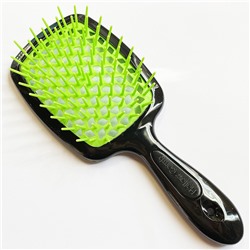 SUPERBRUSH Расческа для волос ЧЕРНО-САЛАТОВАЯ