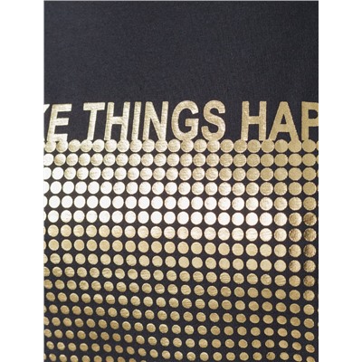 Нарядная футболка с блестящим принтом