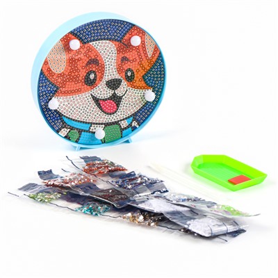 Ночник своими руками. Алмазная мозаика для детей на ночнике «Корги», 15×15 см, набор для творчества