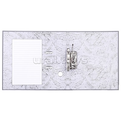 Папка с арочным механизмом A4 50 мм PP разобранная, металлическая окантовка, запечатка форзаца, наварной карман с этикеткой, серая