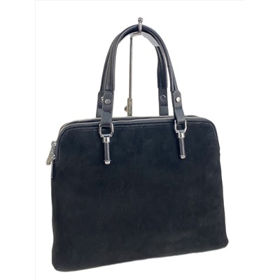 Женская сумка из искусственной кожи и замши, цвет черный