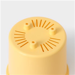 Кашпо для цветов со вставкой «Стив», 650 мл, d=11.5 см, h=10.5 см, жёлтое