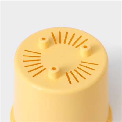 Кашпо для цветов со вставкой «Стив», 650 мл, d=11.5 см, h=10.5 см, жёлтое