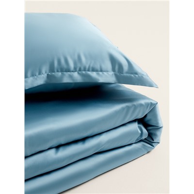 Простыня на резинке 1.5-спальная SL Home Tencel, 160×200+30 см, серо-голубая, тенсель