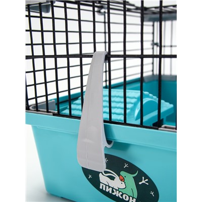 Клетка-мини для грызунов «Пижон» №1, укомплектованная, 27×15×13 см, бирюзовая