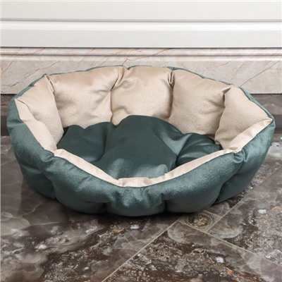 Лежанка для животных, 65×50×21 см, мебельная ткань, холлофайбер, цвет МИКС