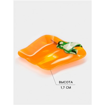 Блюдо сервировочное Доляна «Перчик», 16×15 см, стекло, жёлтое