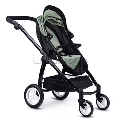 Коляска для кукол металлическая, цвет черно-зеленый, в пакете