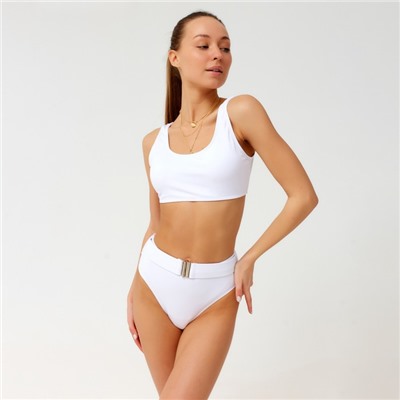 Купальник раздельный с поясом женский MINAKU, белый, размер 48