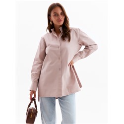 Рубашка женская удлиненная MINAKU: Casual Collection, размер 42, серо-розовая