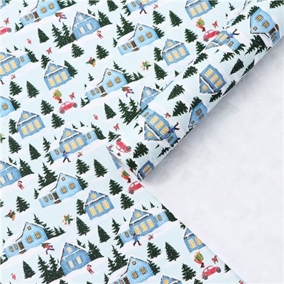 Бумага упаковочная крафтовая «Новогоднее утро», 50×70 см