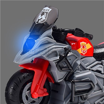 Мотоцикл "Полицейский байк" 1:20 (свет, звук) в коробке (цвет красный)
