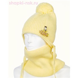 02-9-S Комплект для девочки (шапка+снуд) (50-52)